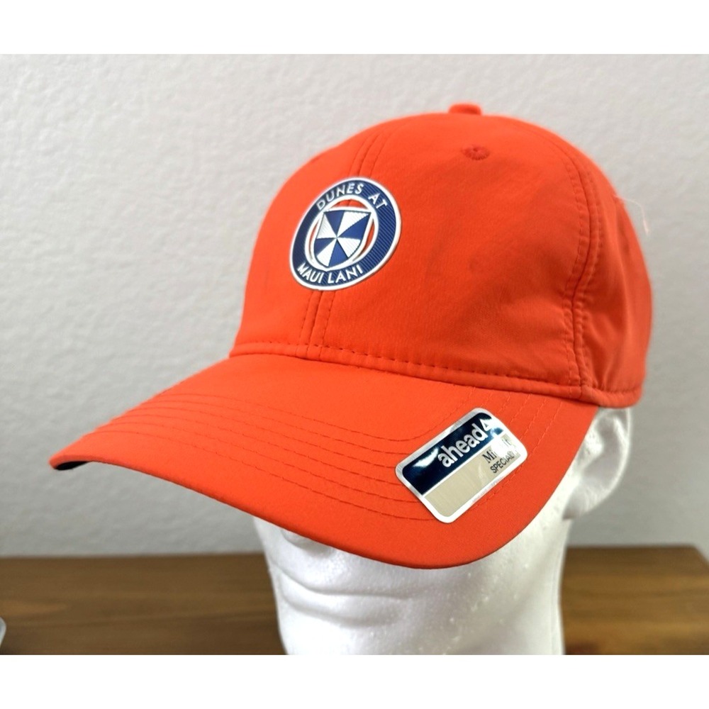 The Dunes at Maui Lani Golf Course Adjustable hat cap Ahead Mid fit Orange NWOT